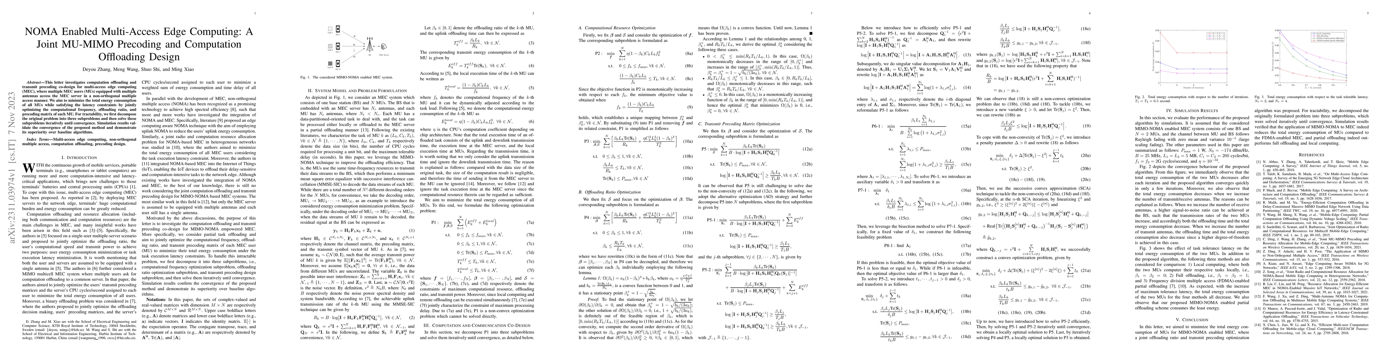 Thumbnail for NOMA Enabled Multi-Access Edge Computing: A Joint MU-MIMO Precoding and
  Computation Offloading Design
