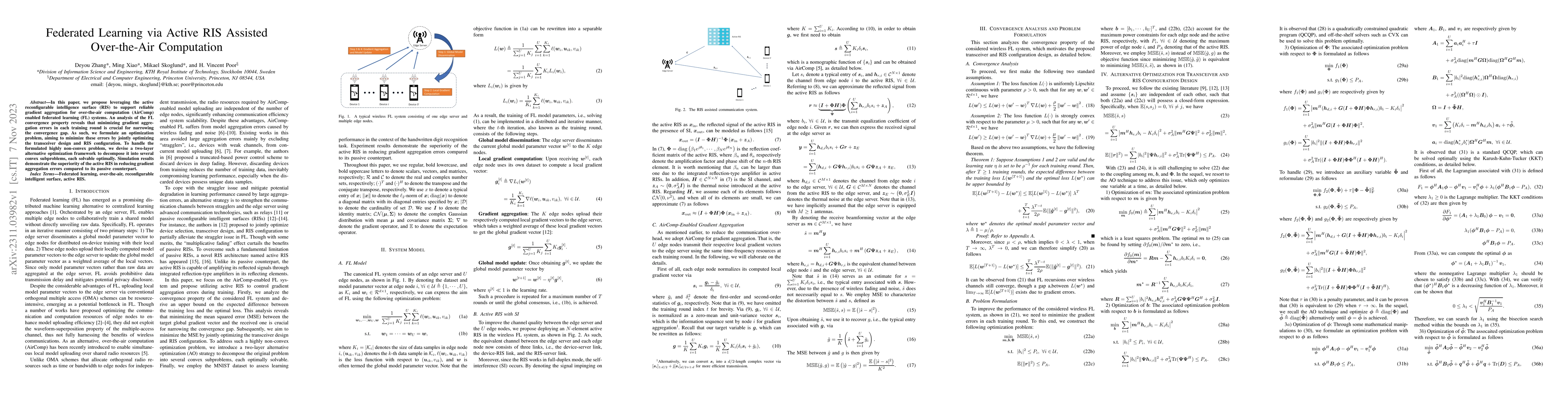 Thumbnail for Federated Learning via Active RIS Assisted Over-the-Air Computation