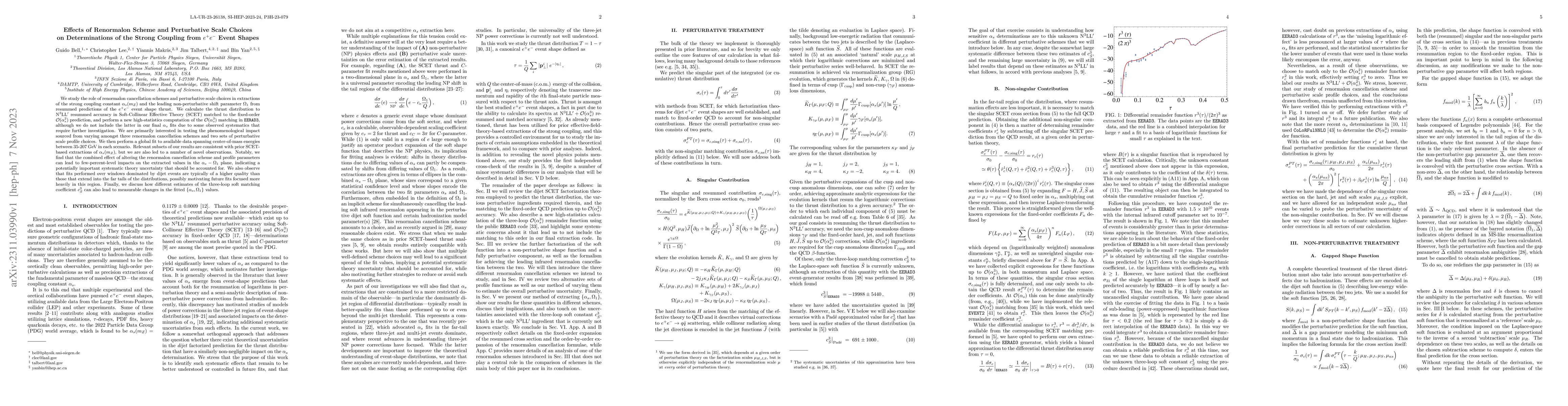 Thumbnail for Effects of Renormalon Scheme and Perturbative Scale Choices on
  Determinations of the Strong Coupling from $e^+e^-$ Event Shapes