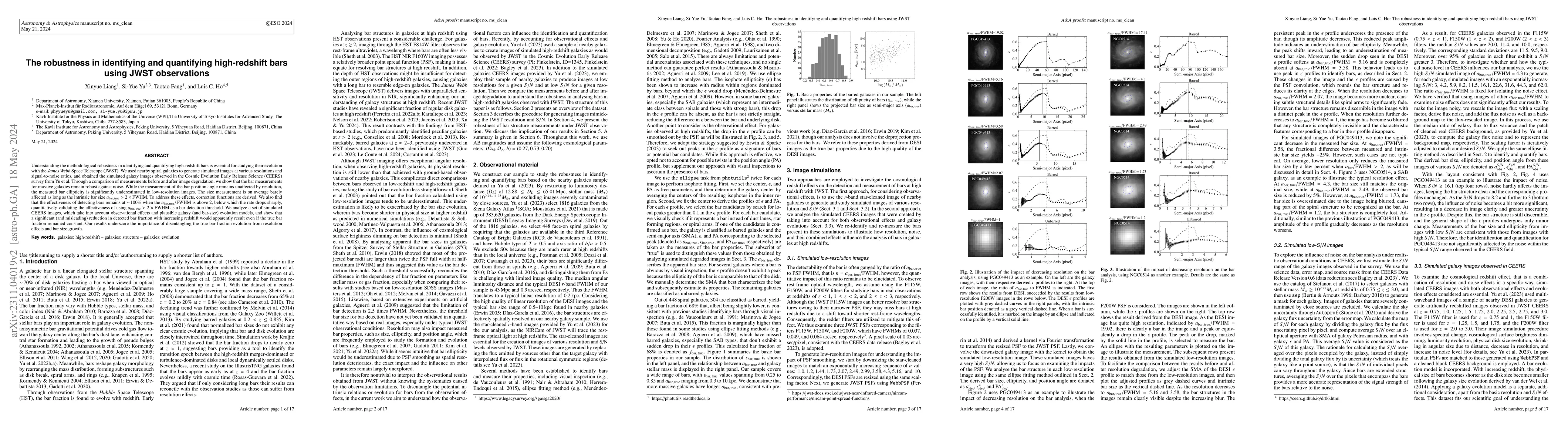 Thumbnail for The robustness in identifying and quantifying high-redshift bars using
  JWST observations