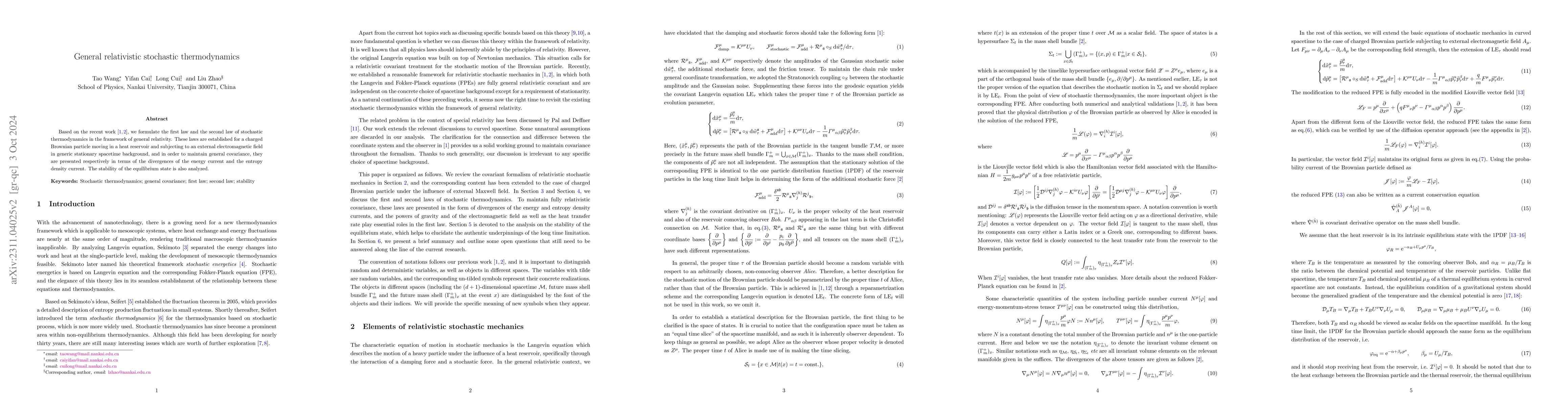 Thumbnail for General relativistic stochastic thermodynamics