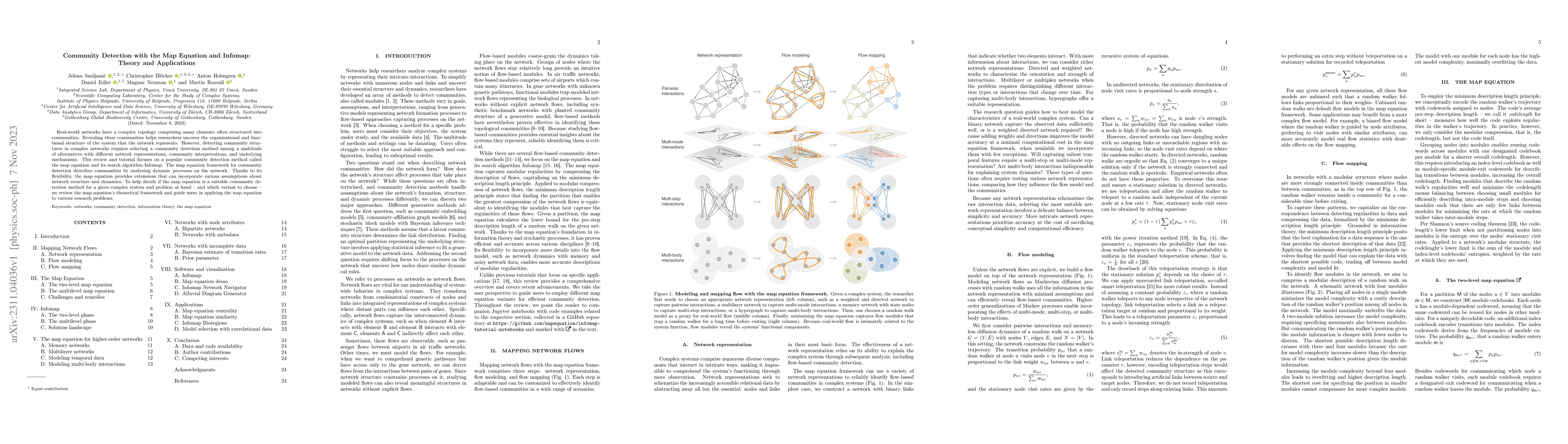 Thumbnail for Community Detection with the Map Equation and Infomap: Theory and
  Applications