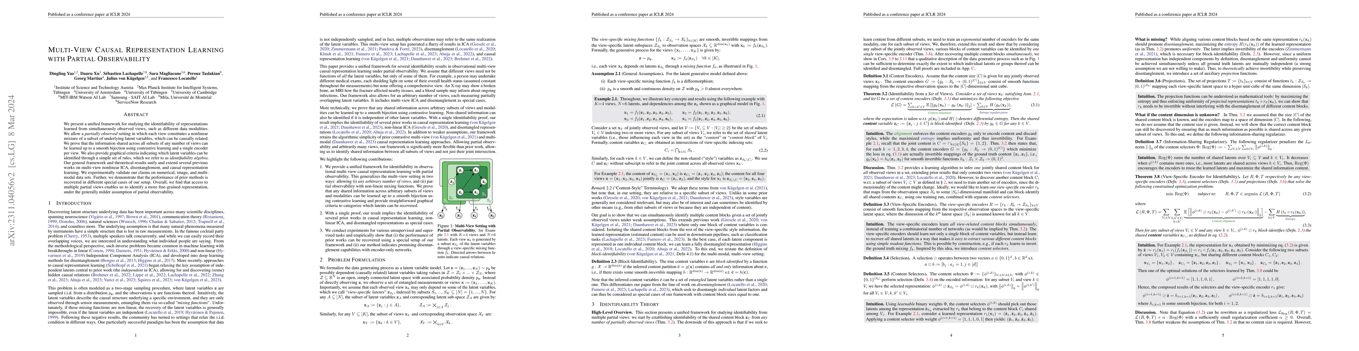 Thumbnail for Multi-View Causal Representation Learning with Partial Observability