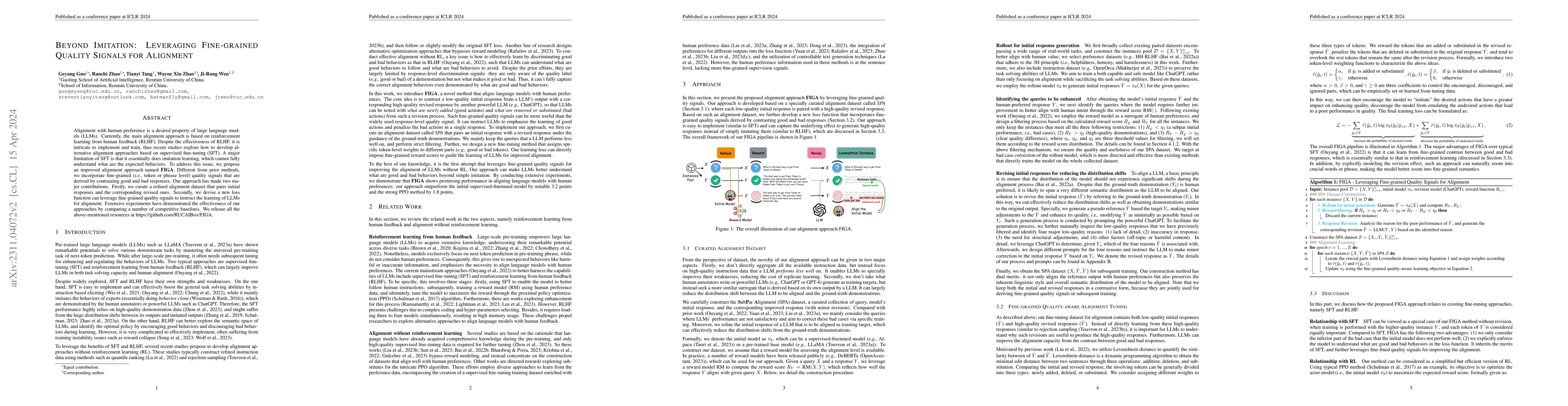 Thumbnail for Beyond Imitation: Leveraging Fine-grained Quality Signals for Alignment