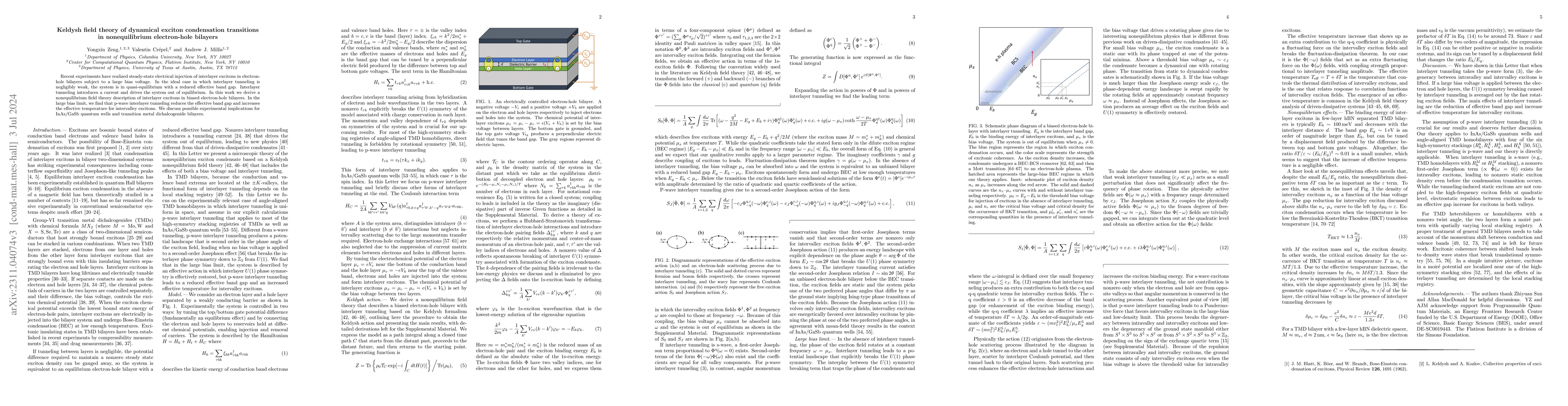 Thumbnail for Keldysh field theory of dynamical exciton condensation transitions in
  nonequilibrium electron-hole bilayers