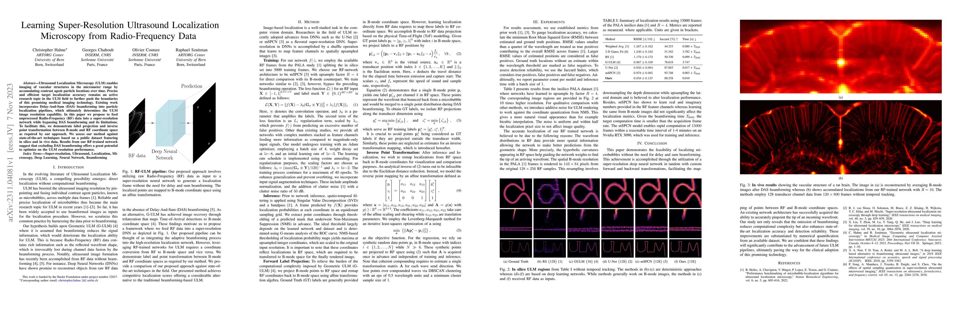 Thumbnail for Learning Super-Resolution Ultrasound Localization Microscopy from
  Radio-Frequency Data