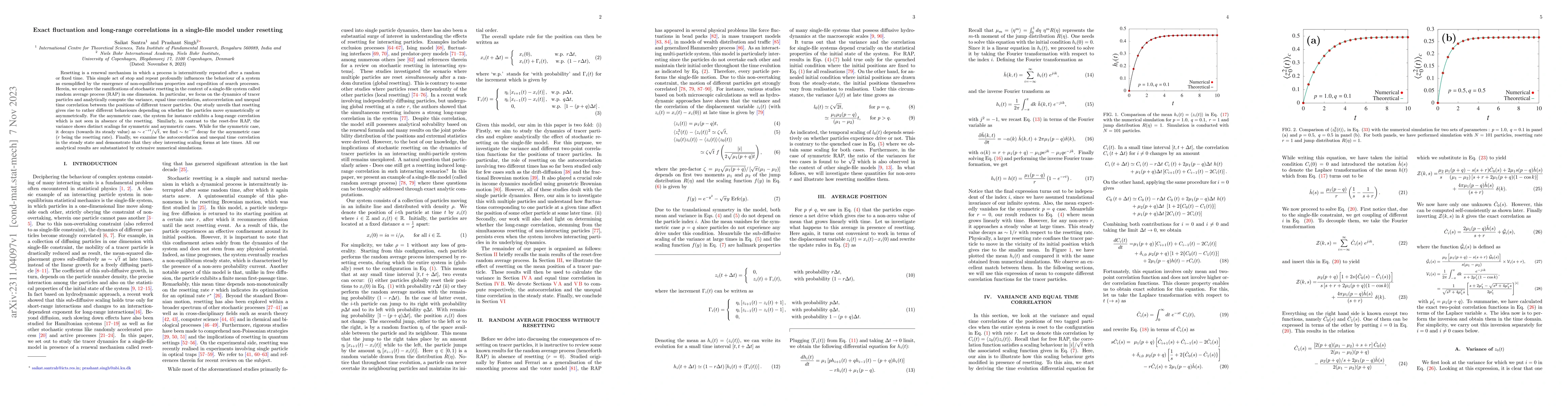Thumbnail for Exact fluctuation and long-range correlations in a single-file model
  under resetting