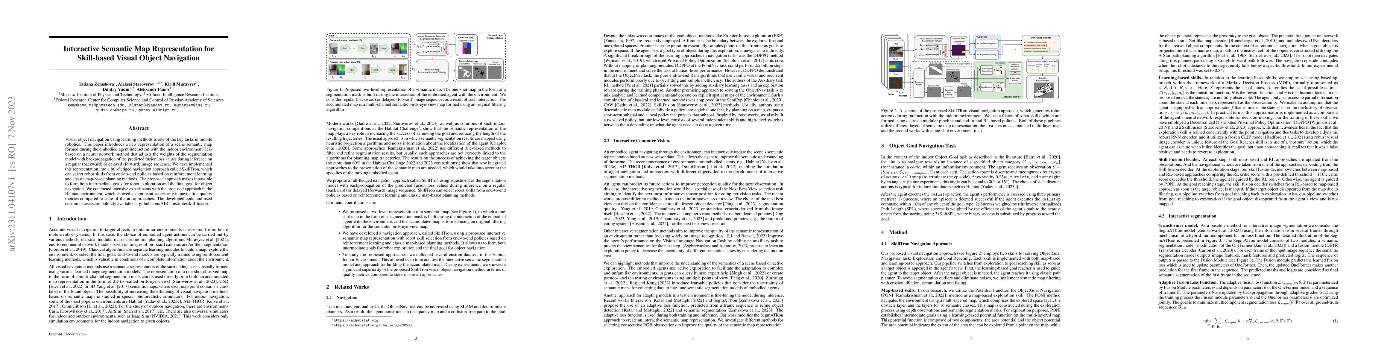 Thumbnail for Interactive Semantic Map Representation for Skill-based Visual Object
  Navigation
