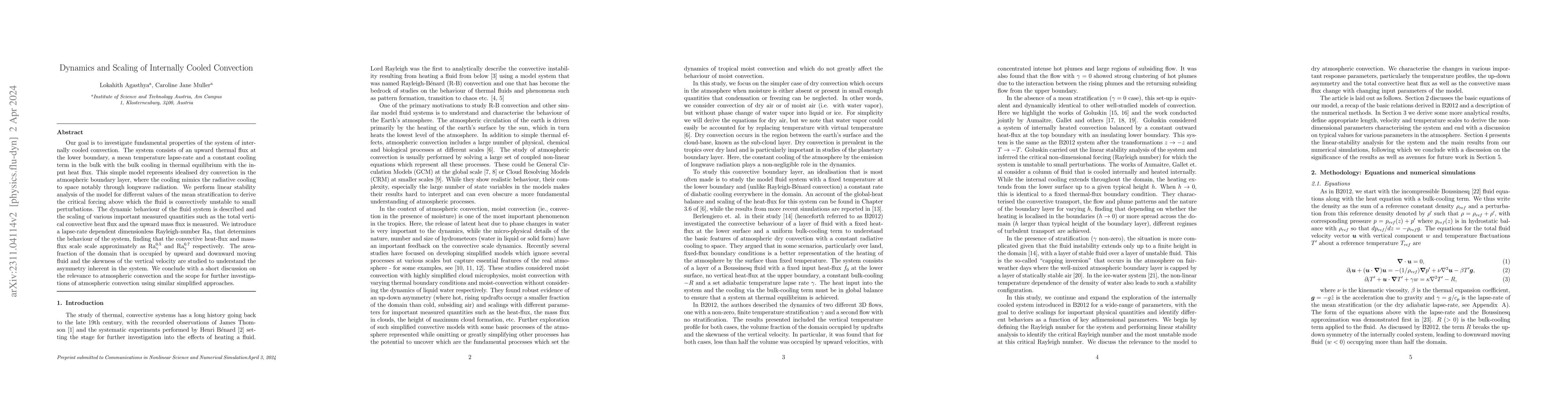 Thumbnail for Dynamics and Scaling of Internally Cooled Convection