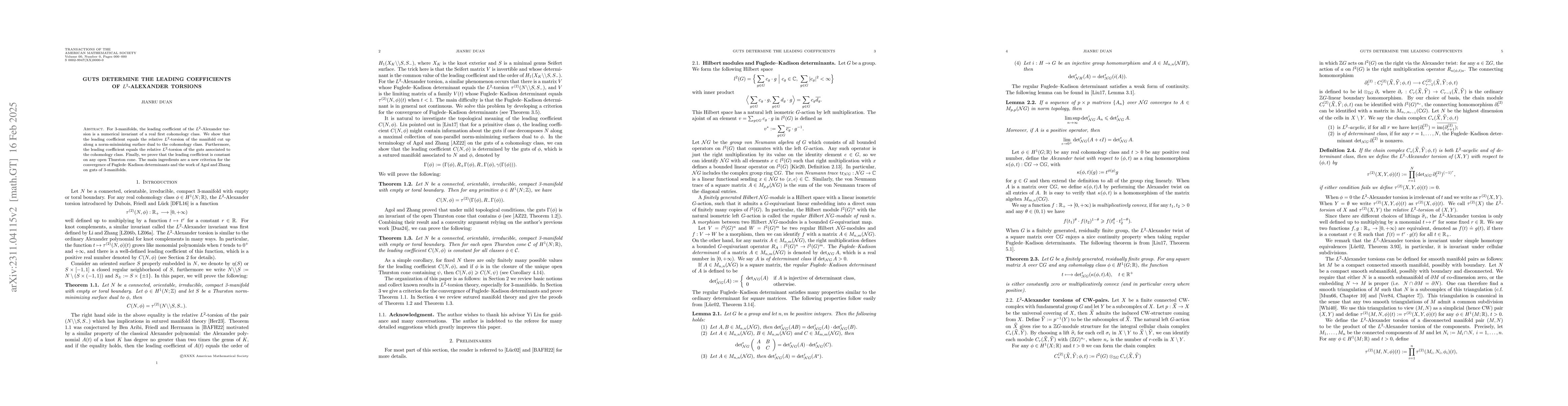 Thumbnail for Guts determine the leading coefficients of $L^2$-Alexander torsions