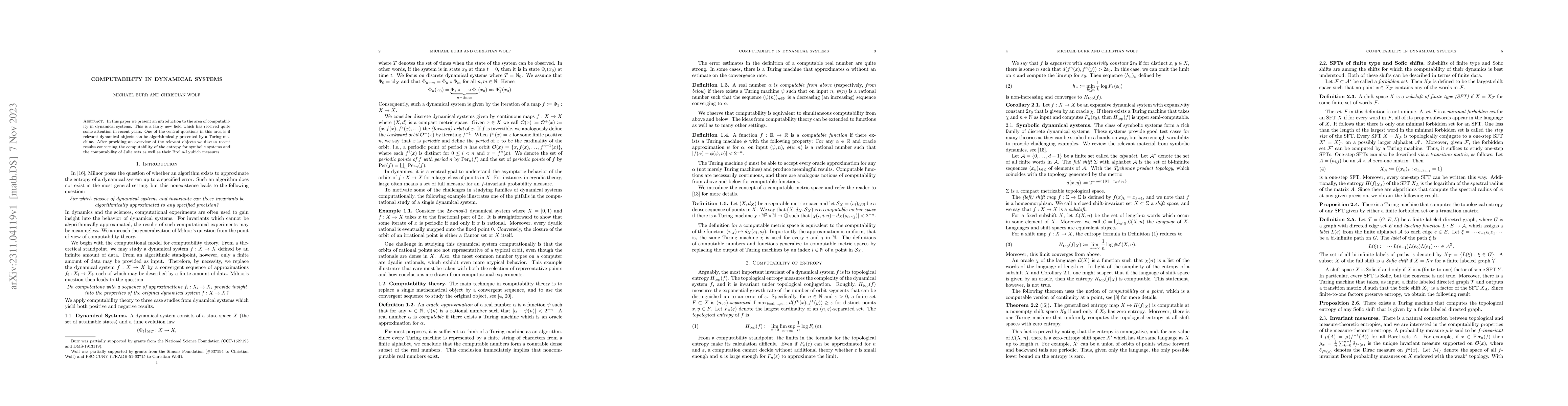 Thumbnail for Computability in Dynamical Systems