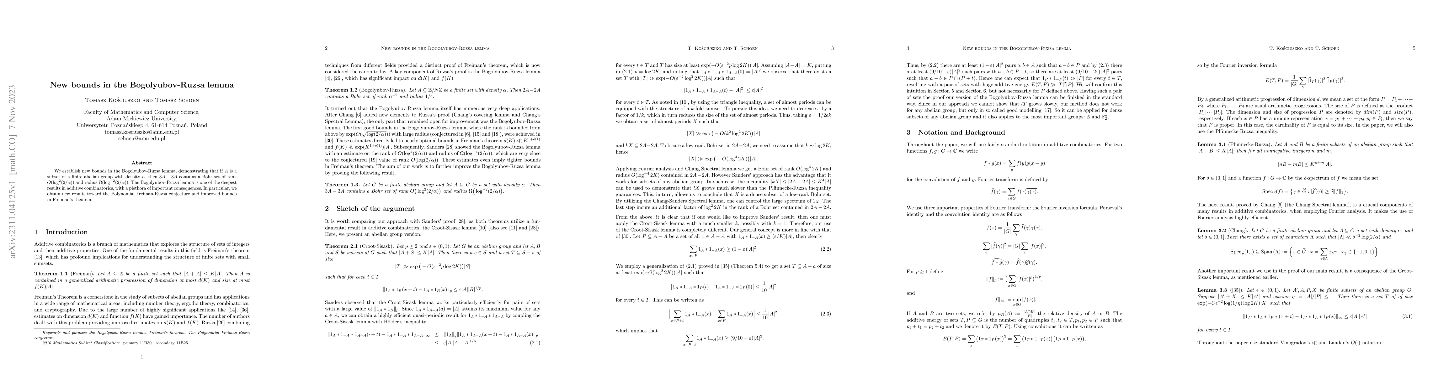 Thumbnail for New bounds in the Bogolyubov-Ruzsa lemma
