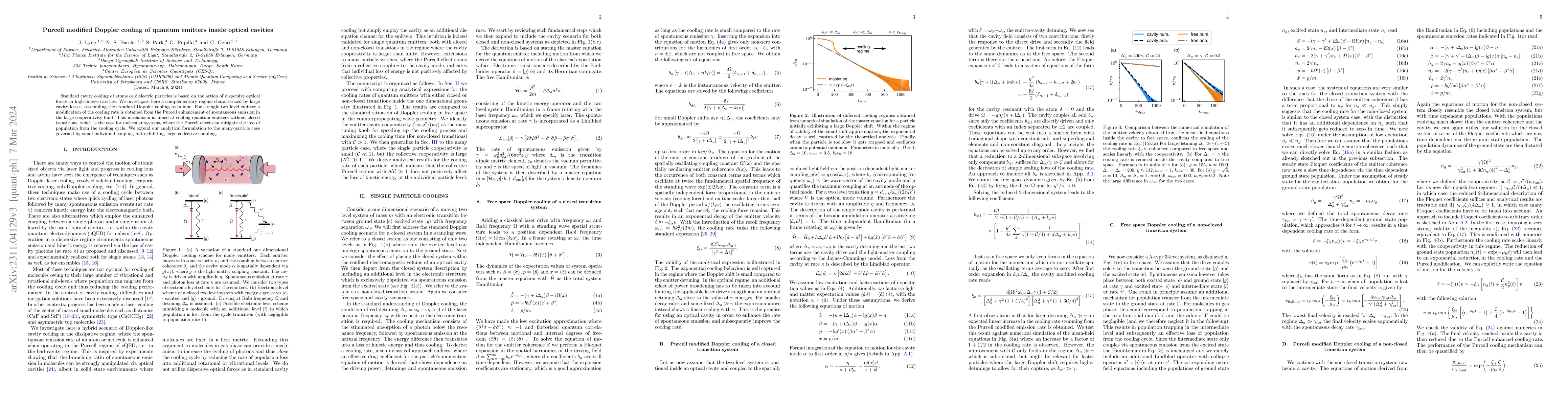 Thumbnail for Purcell modified Doppler cooling of quantum emitters inside optical
  cavities
