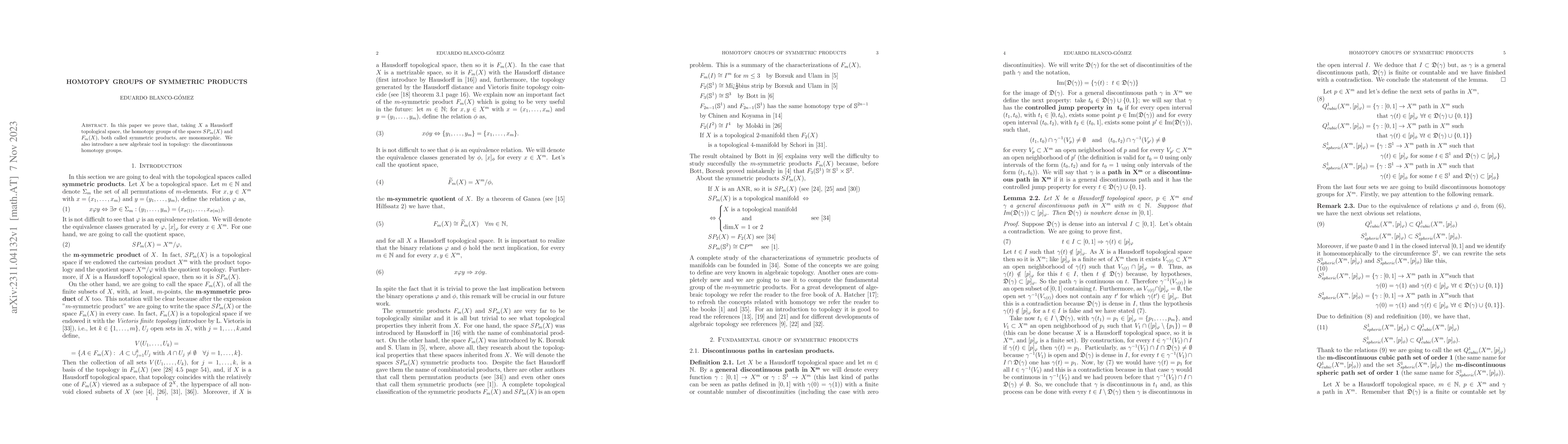 Thumbnail for Homotopy groups of symmetric products