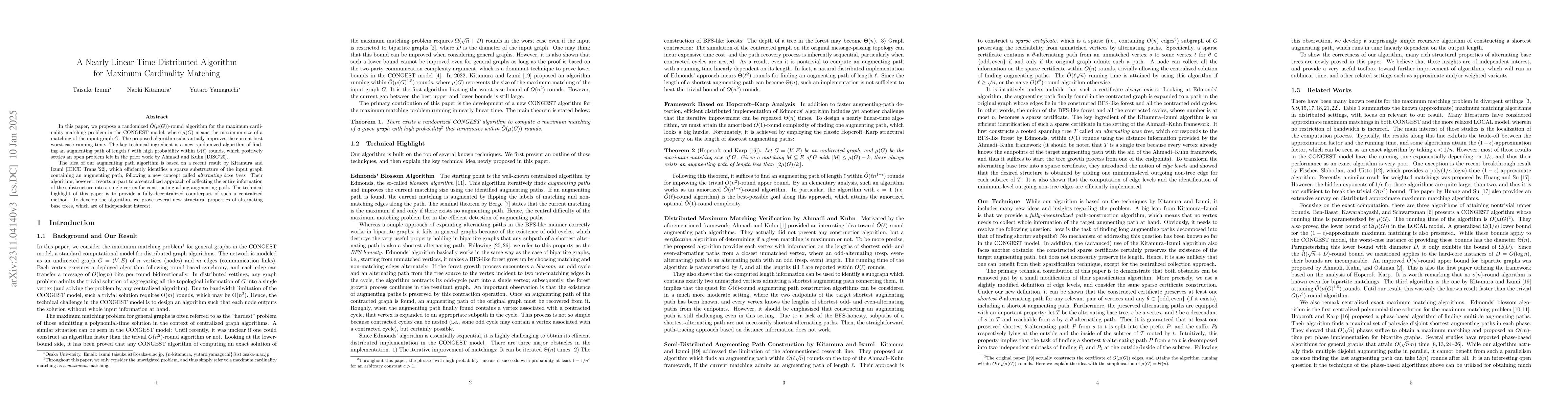 Thumbnail for A Nearly Linear-Time Distributed Algorithm for Exact Maximum Matching