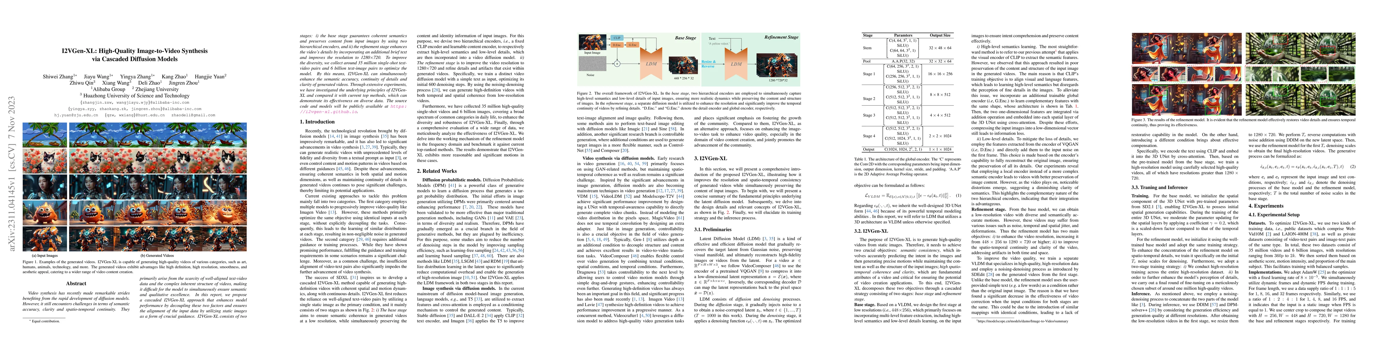 Thumbnail for I2VGen-XL: High-Quality Image-to-Video Synthesis via Cascaded Diffusion
  Models