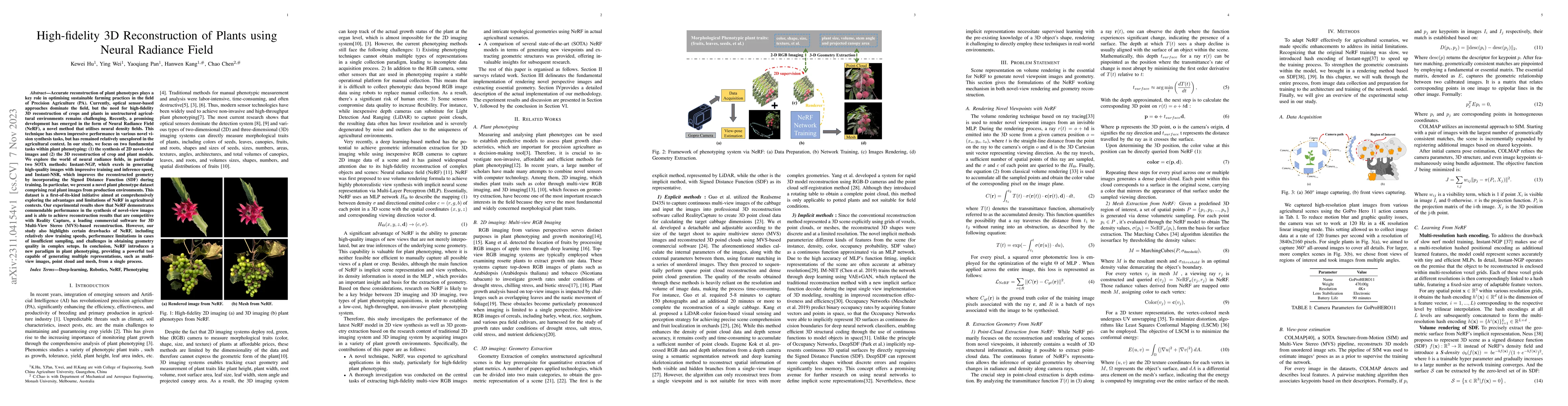 Thumbnail for High-fidelity 3D Reconstruction of Plants using Neural Radiance Field