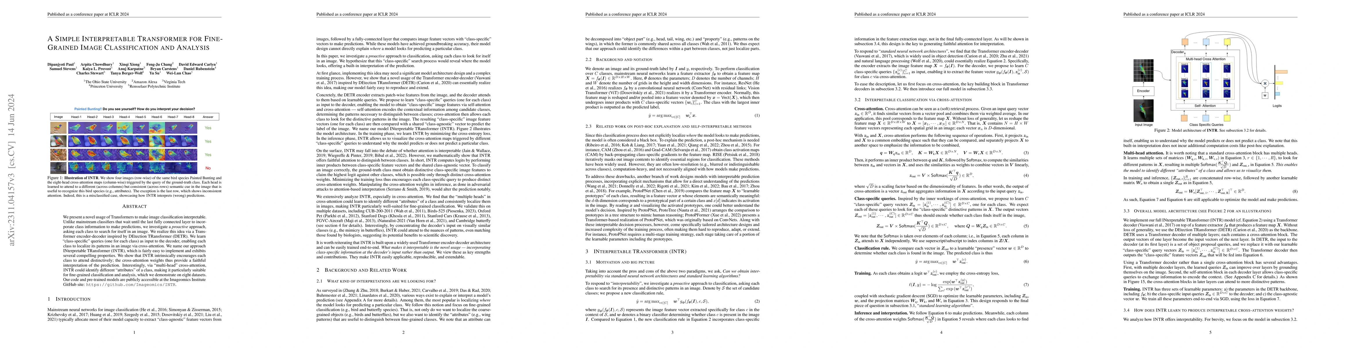 Thumbnail for A Simple Interpretable Transformer for Fine-Grained Image Classification
  and Analysis
