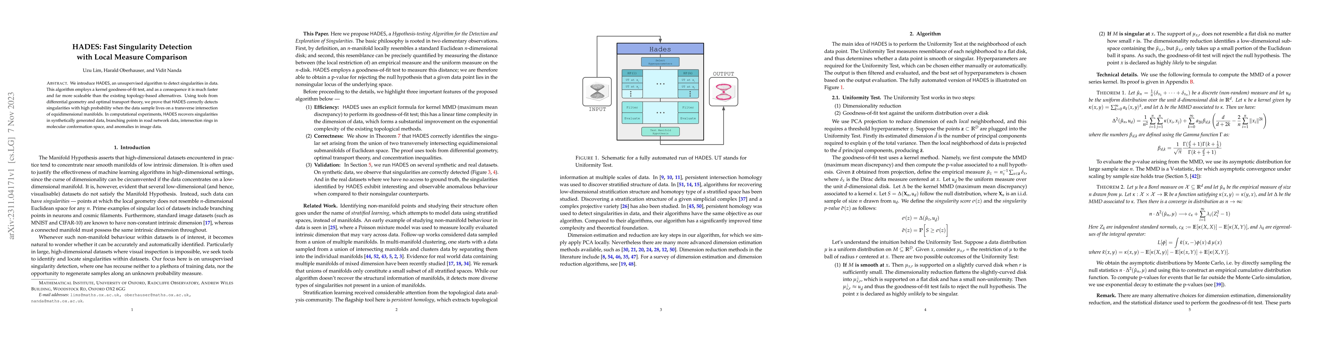 Thumbnail for HADES: Fast Singularity Detection with Local Measure Comparison