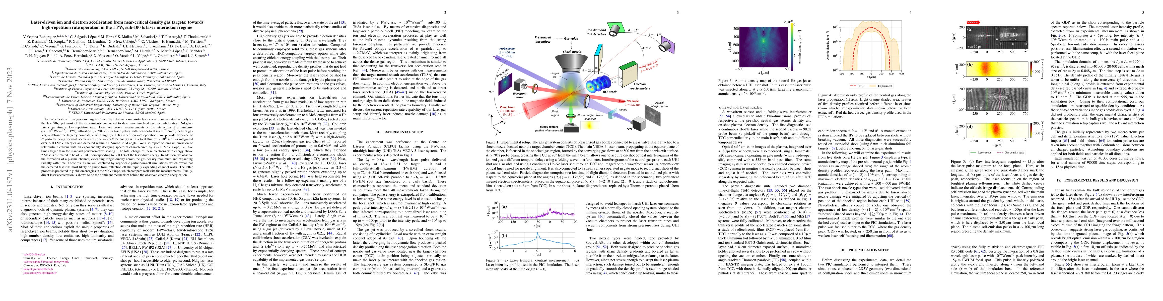 Thumbnail for Laser-driven ion and electron acceleration from near-critical density
  gas targets: towards high-repetition rate operation in the 1 PW, sub-100 fs
  laser interaction regime