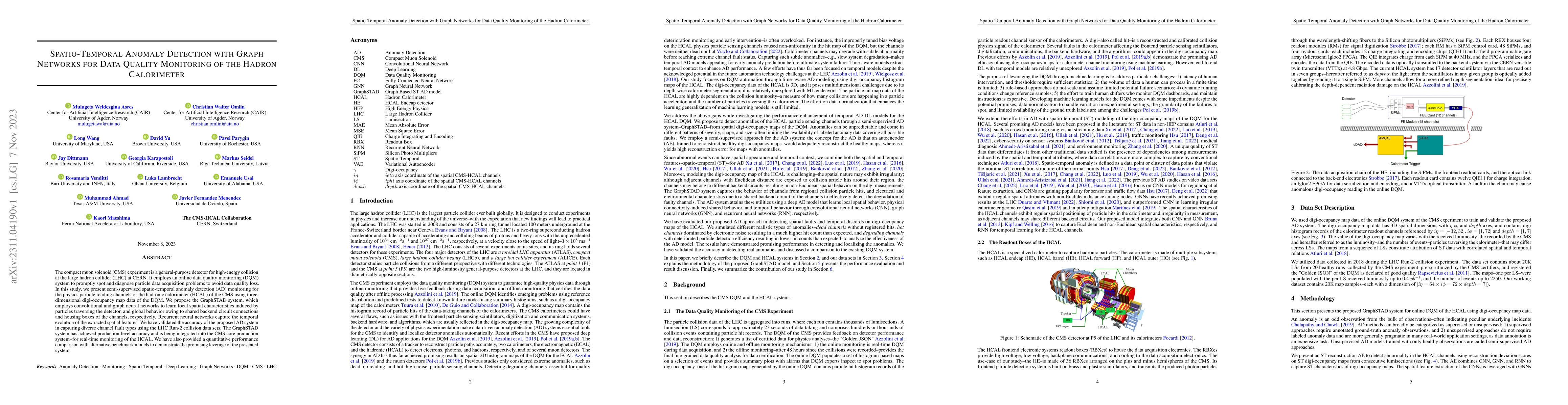 Thumbnail for Spatio-Temporal Anomaly Detection with Graph Networks for Data Quality
  Monitoring of the Hadron Calorimeter