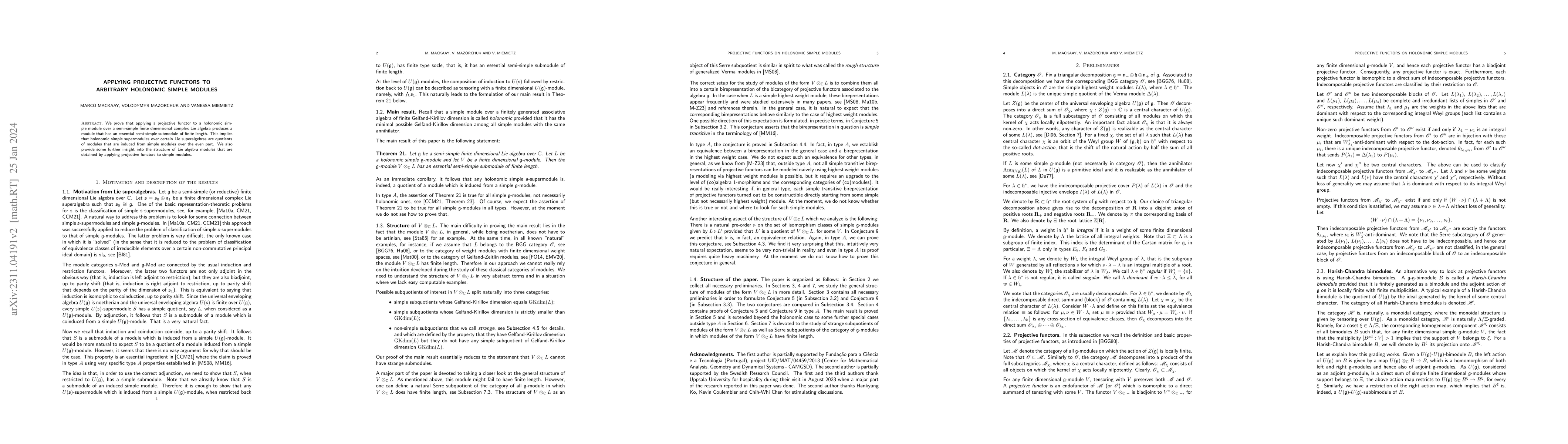 Thumbnail for Applying projective functors to arbitrary holonomic simple modules