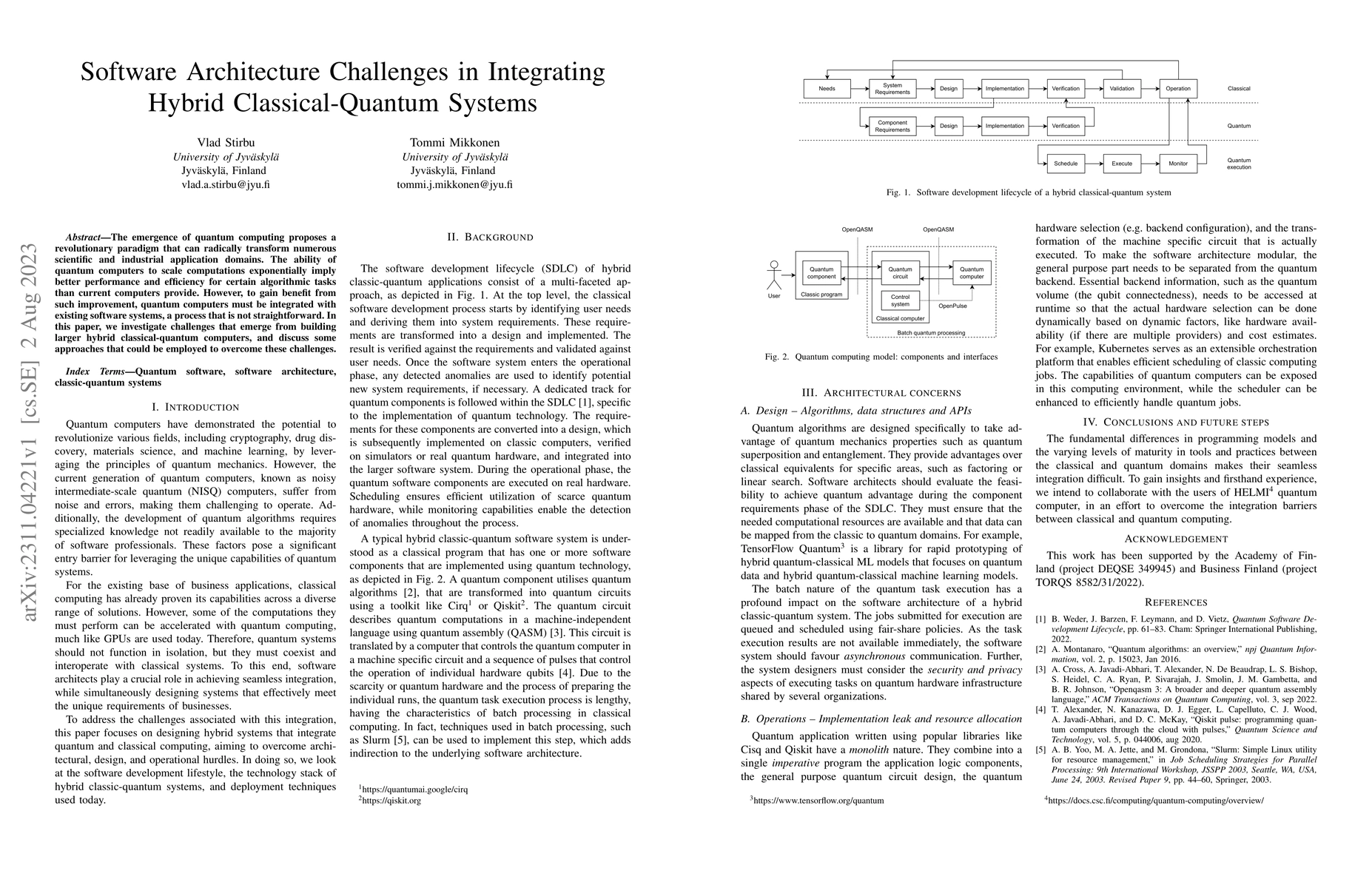 Thumbnail for Software Architecture Challenges in Integrating Hybrid Classical-Quantum
  Systems