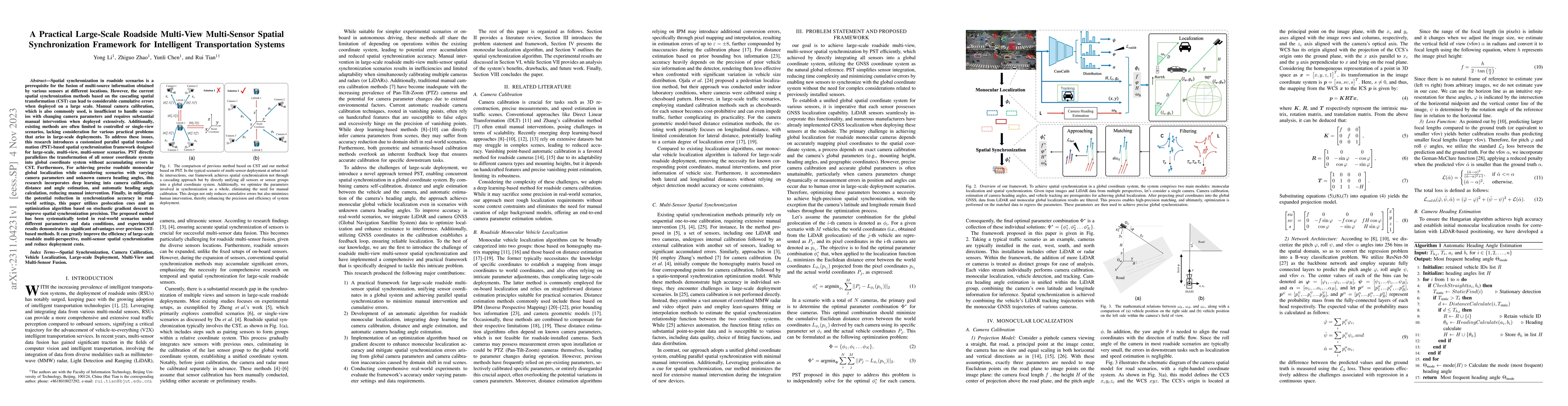 Thumbnail for A Practical Large-Scale Roadside Multi-View Multi-Sensor Spatial
  Synchronization Framework for Intelligent Transportation Systems