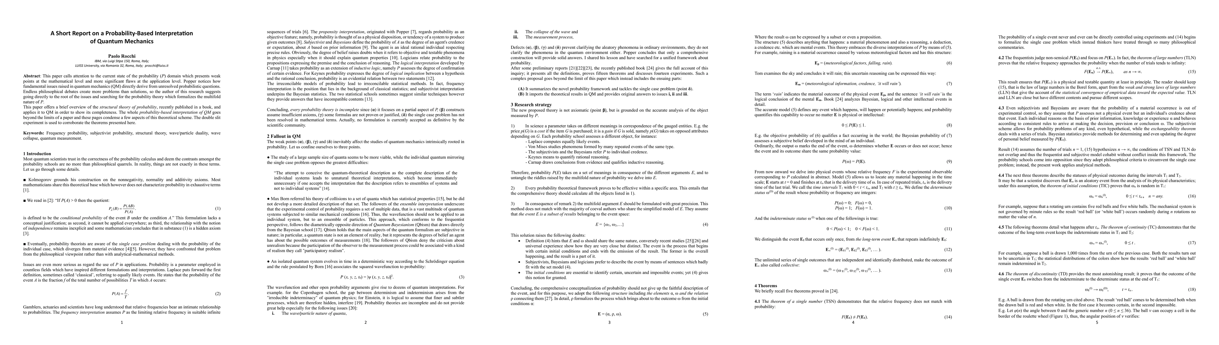 Thumbnail for A Short Report on the Probability-Based Interpretation of Quantum
  Mechanics