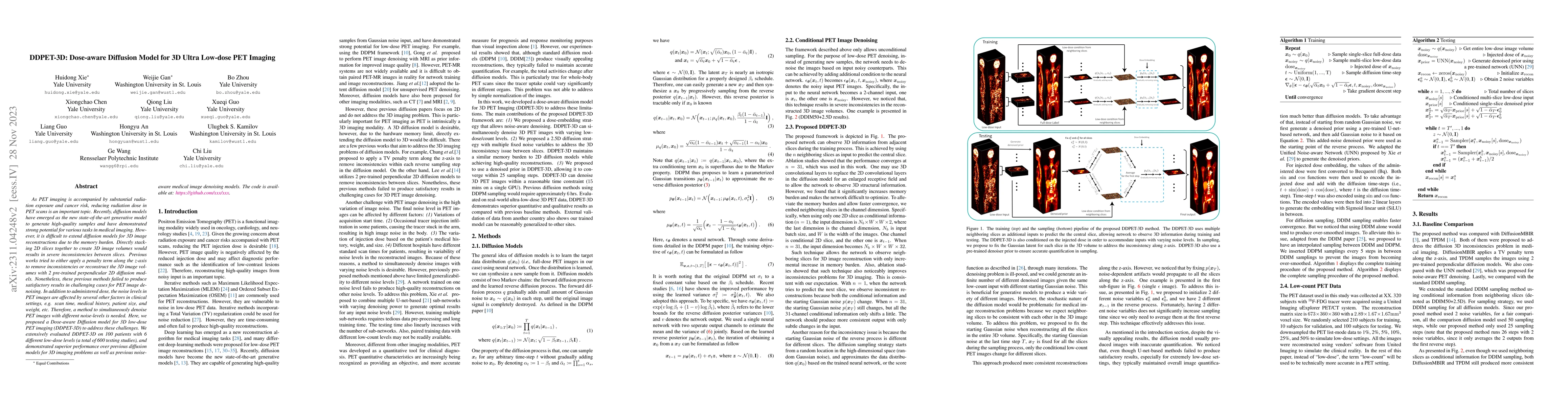 Thumbnail for DDPET-3D: Dose-aware Diffusion Model for 3D Ultra Low-dose PET Imaging