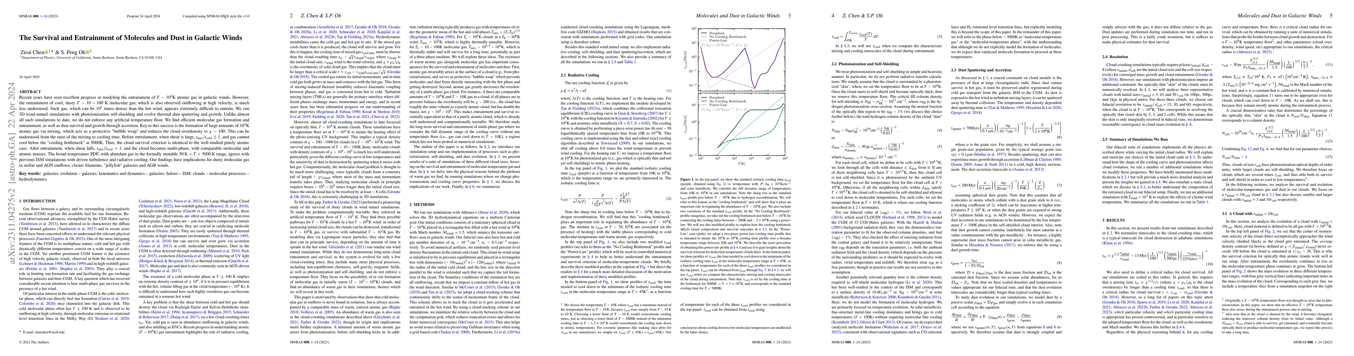 Thumbnail for The Survival and Entrainment of Molecules and Dust in Galactic Winds