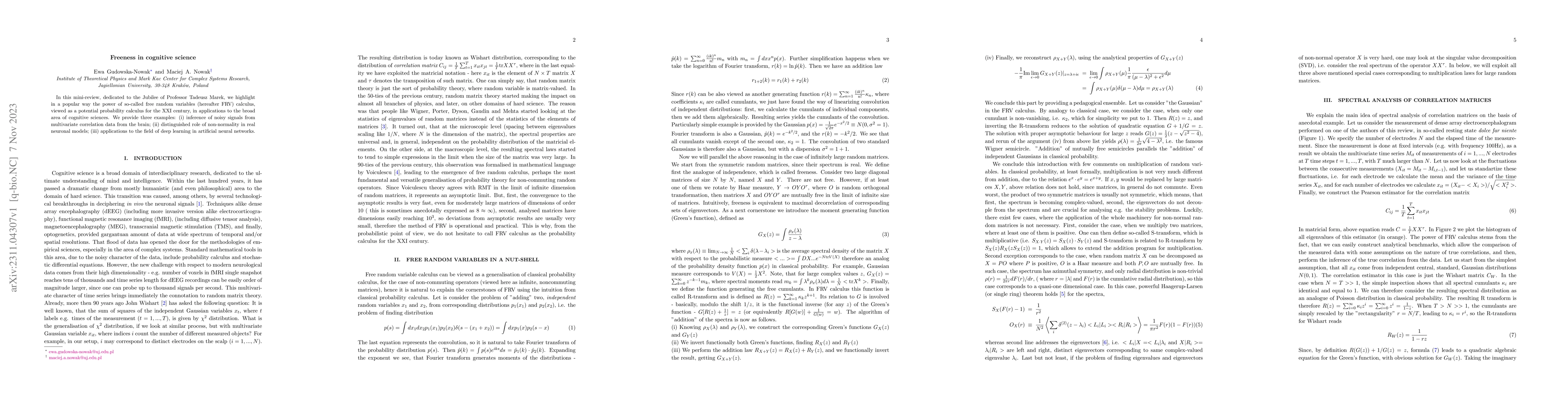 Thumbnail for Freeness in cognitive science