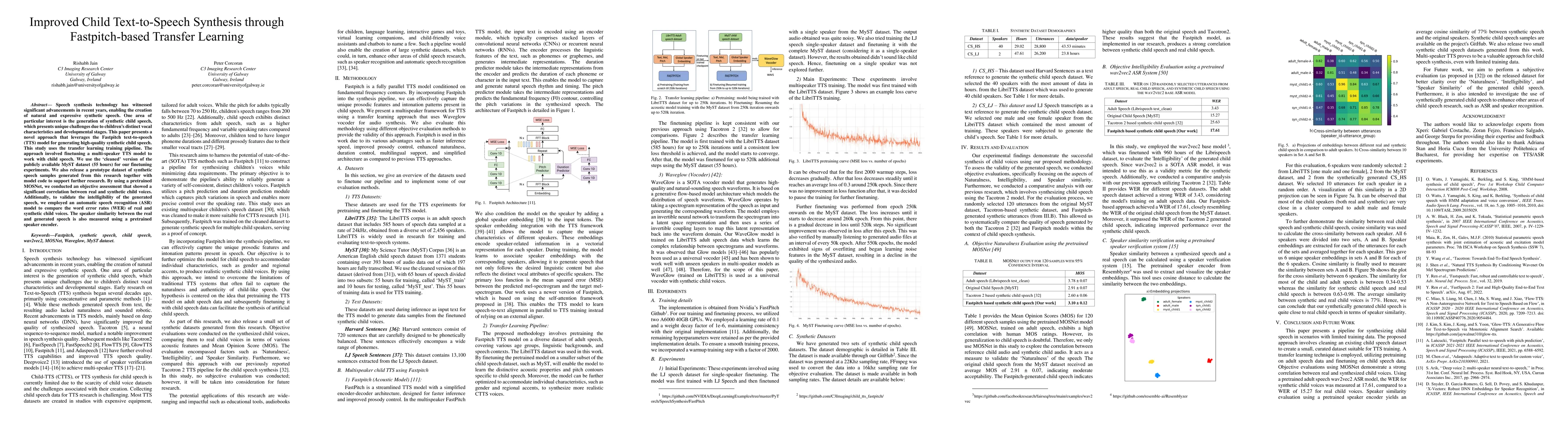 Thumbnail for Improved Child Text-to-Speech Synthesis through Fastpitch-based Transfer
  Learning