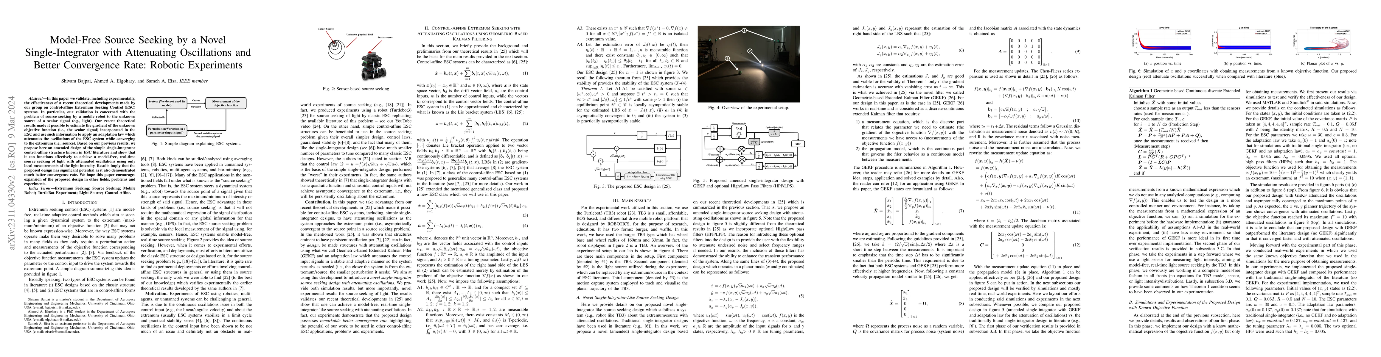 Thumbnail for Model-Free Source Seeking by a Novel Single-Integrator with Attenuating
  Oscillations and Better Convergence Rate: Robotic Experiments