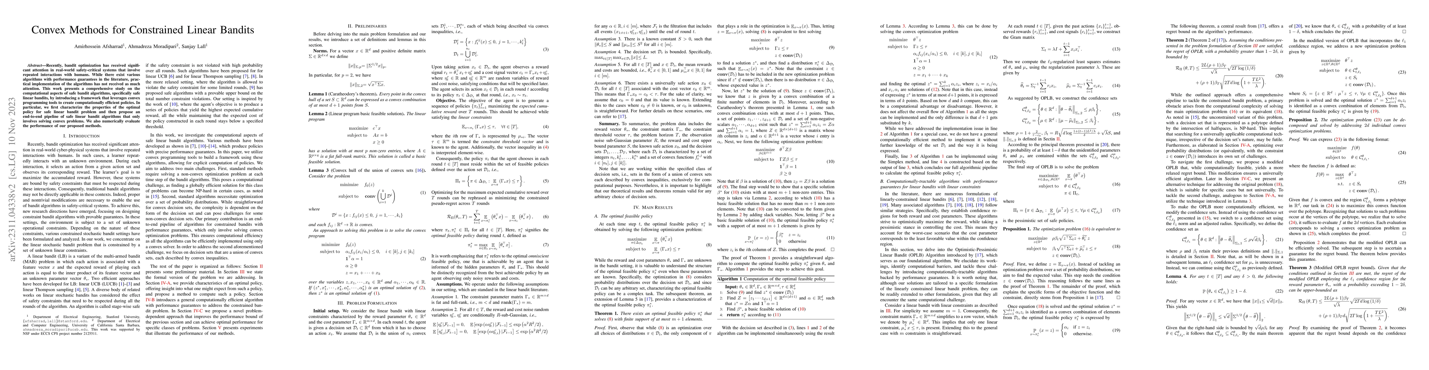 Thumbnail for Convex Methods for Constrained Linear Bandits