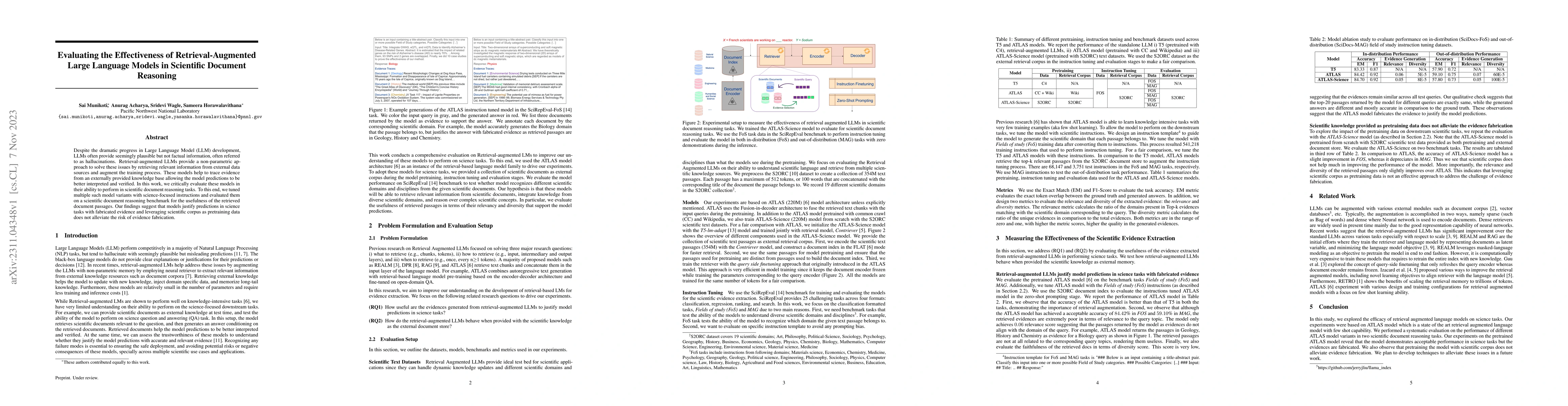 Thumbnail for Evaluating the Effectiveness of Retrieval-Augmented Large Language
  Models in Scientific Document Reasoning