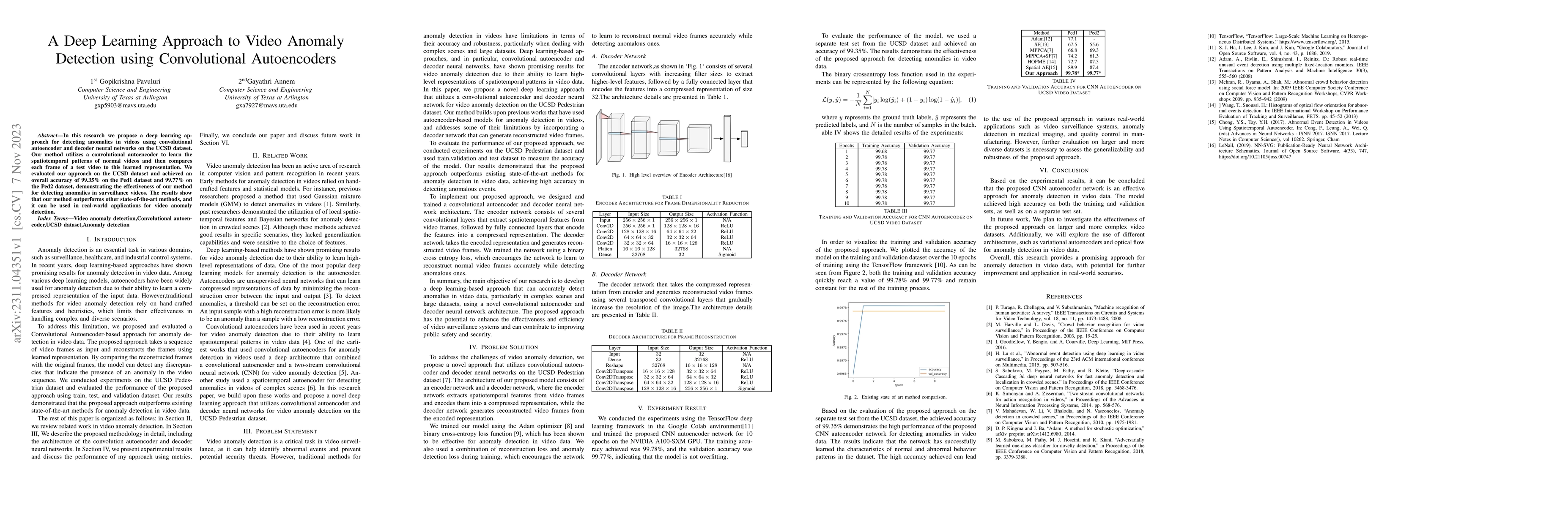 Thumbnail for A Deep Learning Approach to Video Anomaly Detection using Convolutional
  Autoencoders