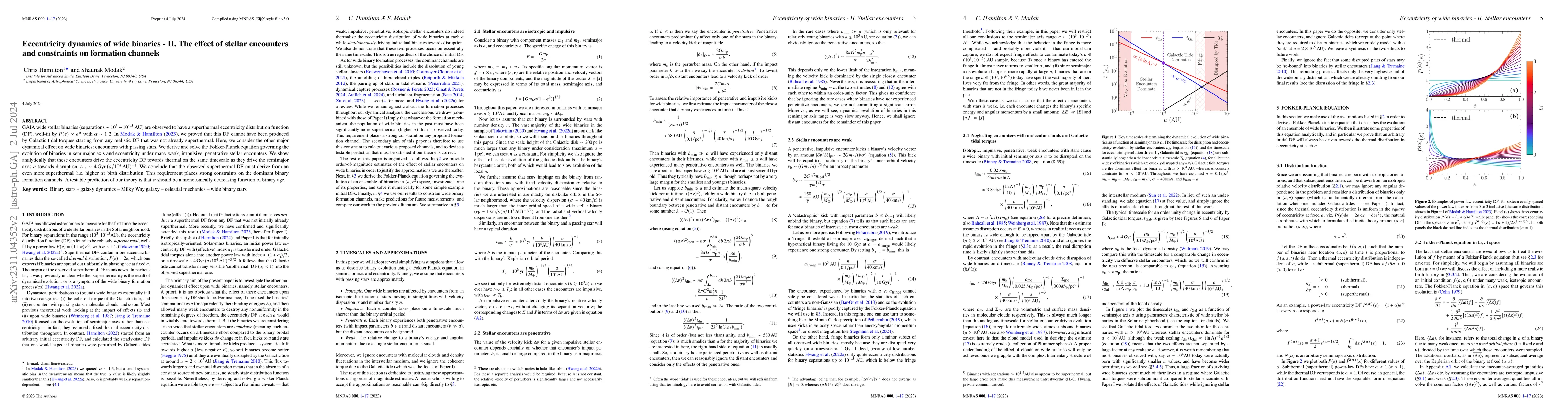 Thumbnail for Eccentricity dynamics of wide binaries -- II. The effect of stellar
  encounters and constraints on formation channels