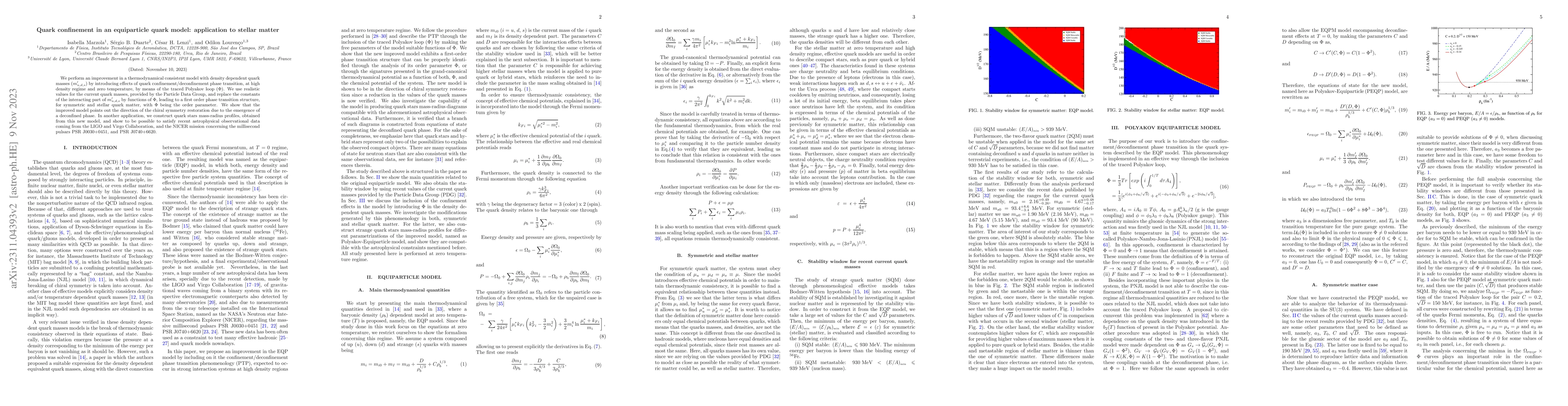 Thumbnail for Quark confinement in an equiparticle quark model: application to stellar
  matter