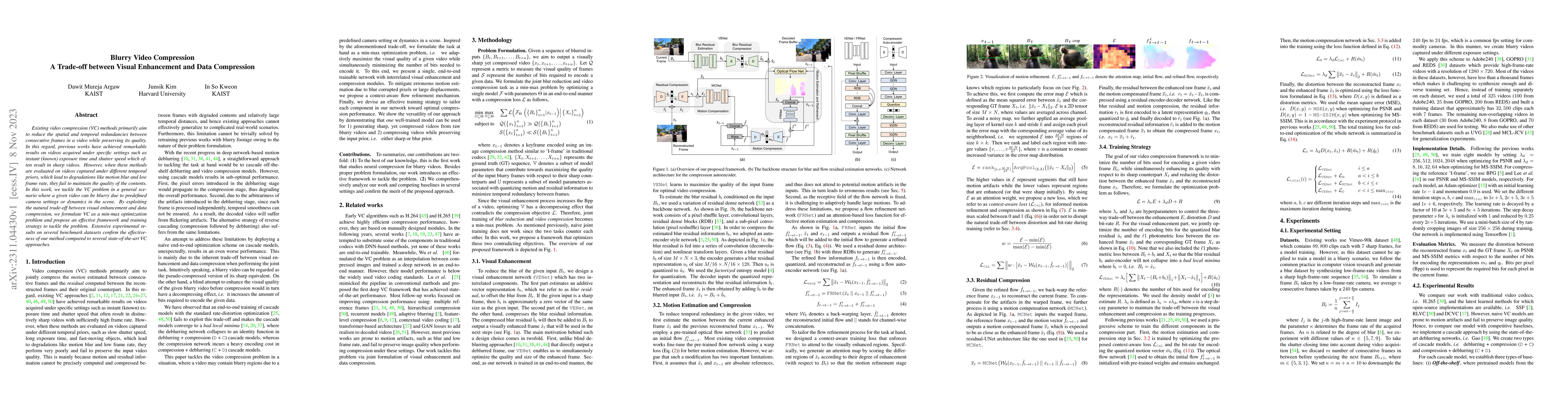 Thumbnail for Blurry Video Compression: A Trade-off between Visual Enhancement and
  Data Compression