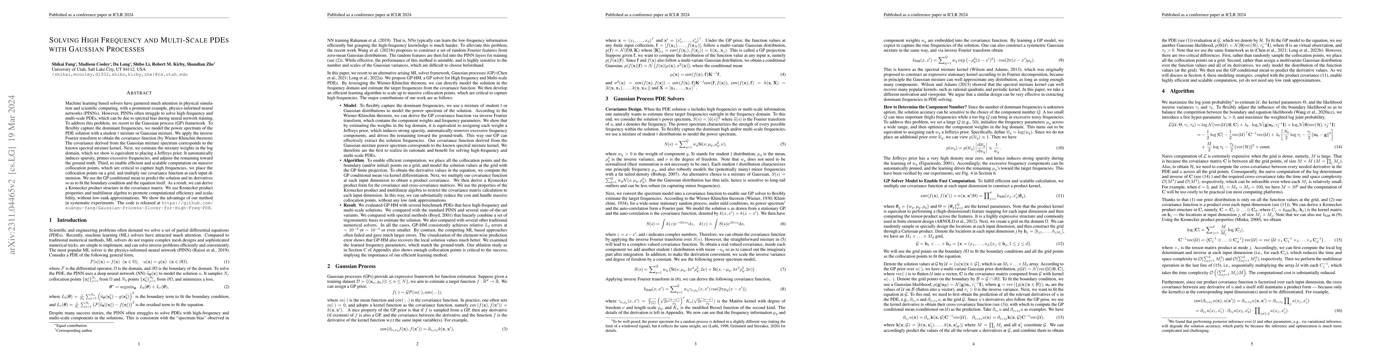 Thumbnail for Solving High Frequency and Multi-Scale PDEs with Gaussian Processes