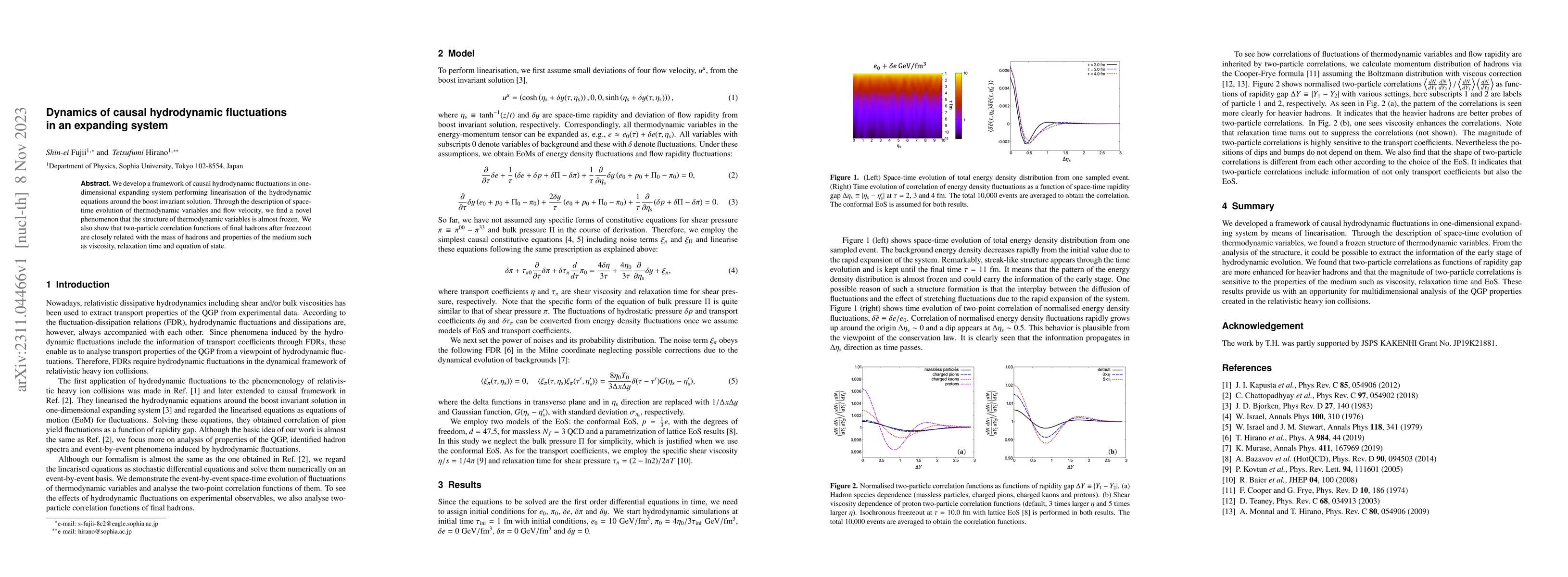Thumbnail for Dynamics of causal hydrodynamic fluctuations in an expanding system