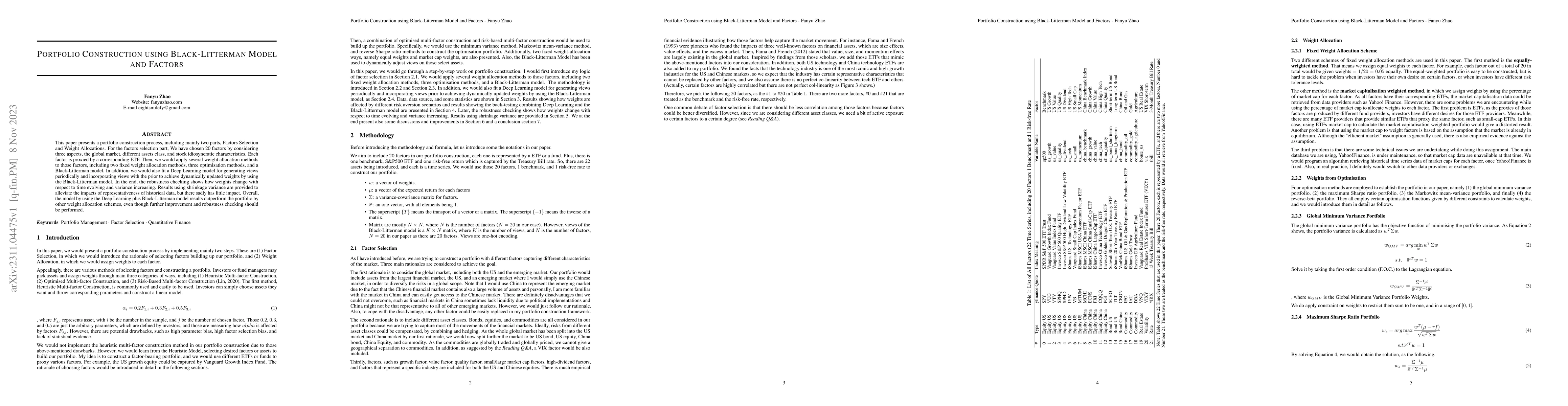 Thumbnail for Portfolio Construction using Black-Litterman Model and Factors
