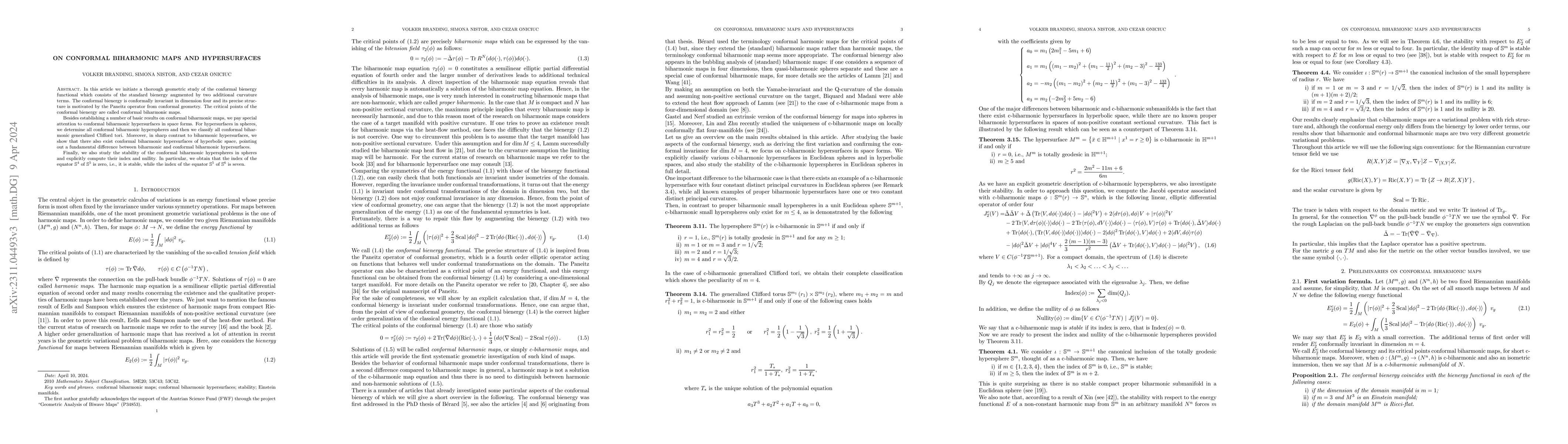 Thumbnail for On conformal biharmonic maps and hypersurfaces