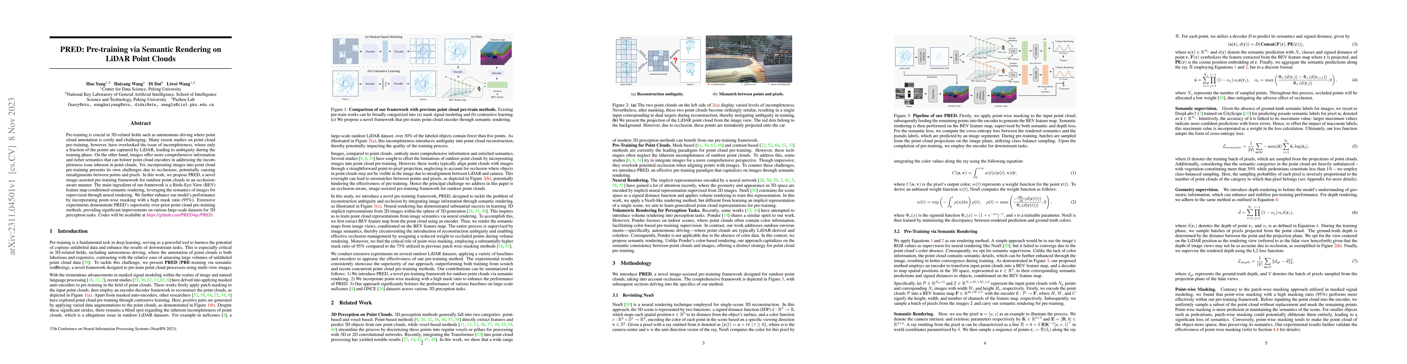 Thumbnail for PRED: Pre-training via Semantic Rendering on LiDAR Point Clouds