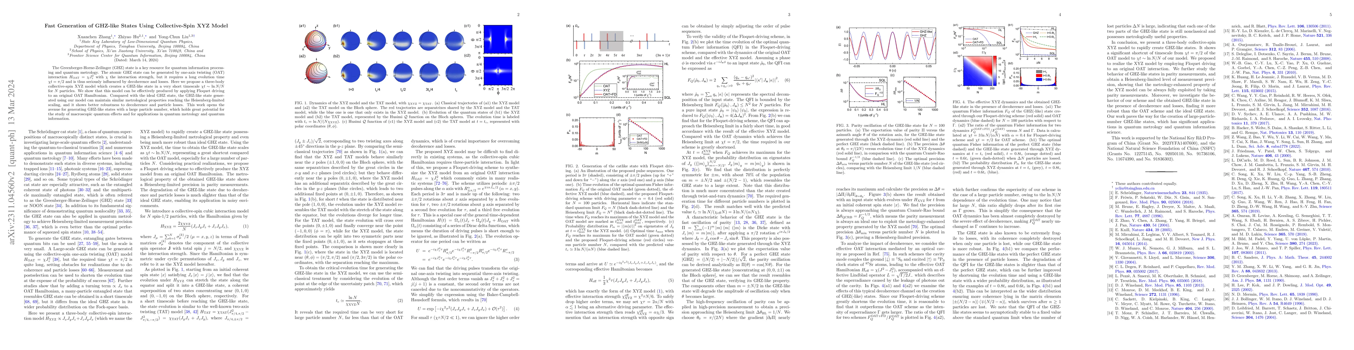 Thumbnail for Fast Generation of GHZ-like States Using Collective-Spin XYZ Model