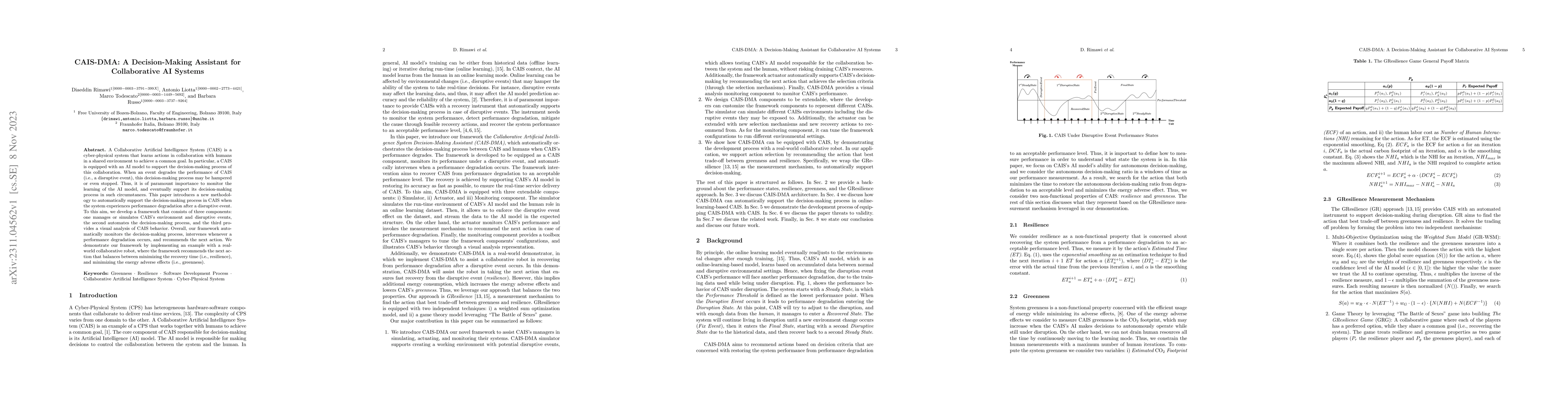 Thumbnail for CAIS-DMA: A Decision-Making Assistant for Collaborative AI Systems