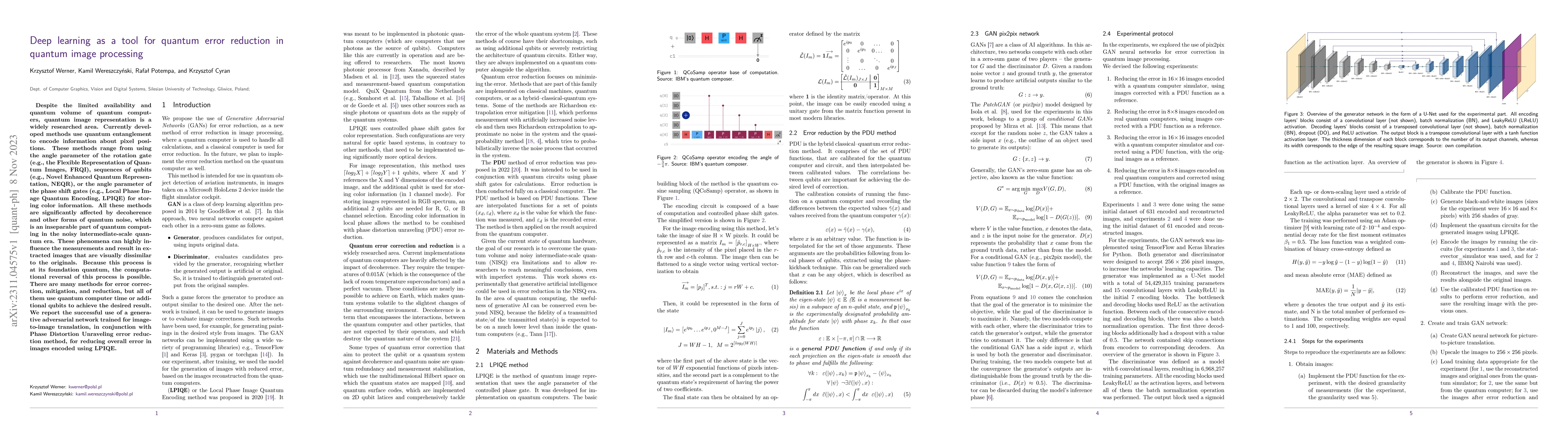 Thumbnail for Deep learning as a tool for quantum error reduction in quantum image
  processing