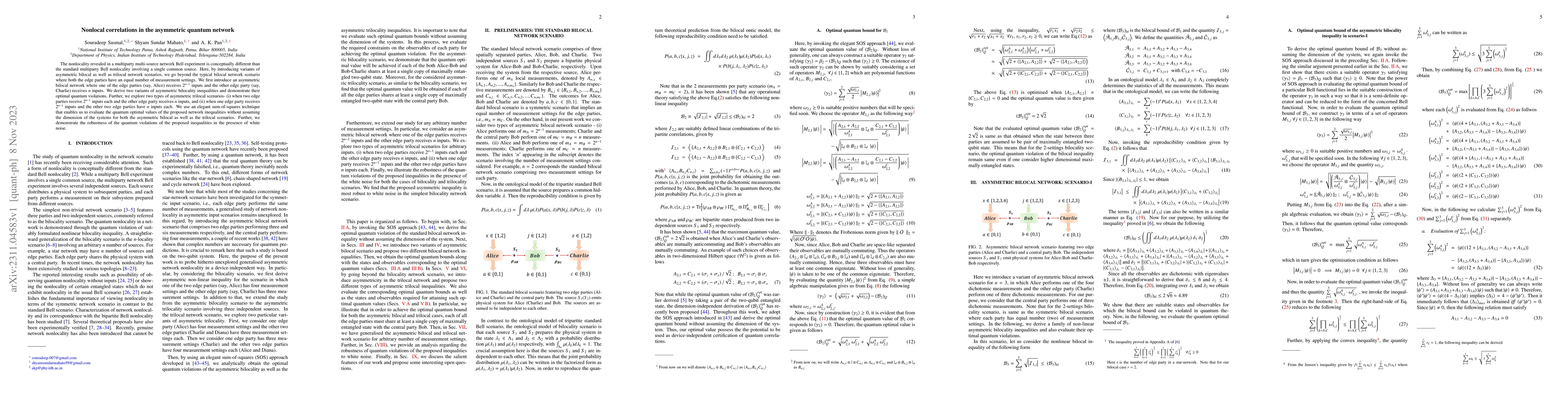 Thumbnail for Nonlocal correlations in an asymmetric quantum network