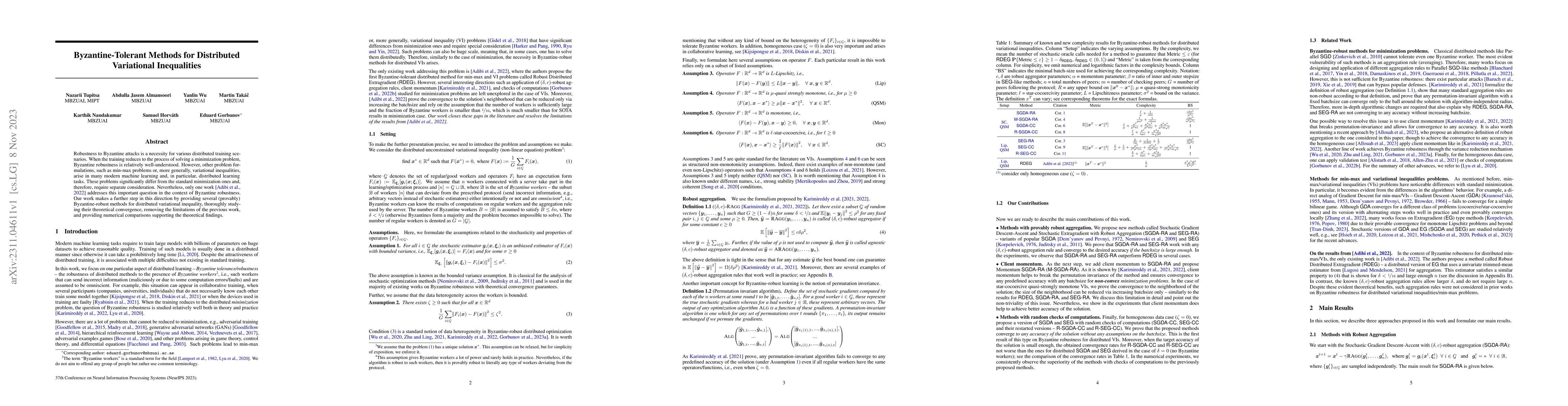 Thumbnail for Byzantine-Tolerant Methods for Distributed Variational Inequalities